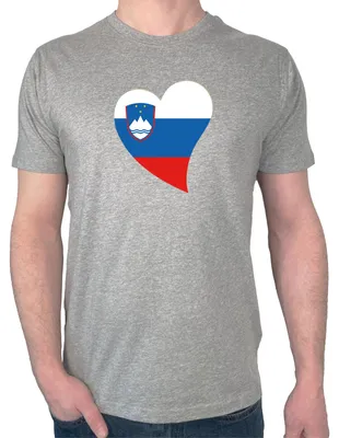 Produktbild von Huuraa Herren T-Shirt Slowenien Flagge Herz S Sport Grey Bio Baumwolle Fairtrade Herrenshirt Geschenkidee