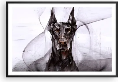 Produktbild von Gerahmtes Poster - Schwarzer Rahmen - Hund Abstraktion - 91,5x61 cm - Wand Bild - Wanddeko - Wandbilder - Kunstposter - Wandposter - Bilderrahmen - Bilder - Kunstdruck - Wandbild - P2BAA91x61-3999