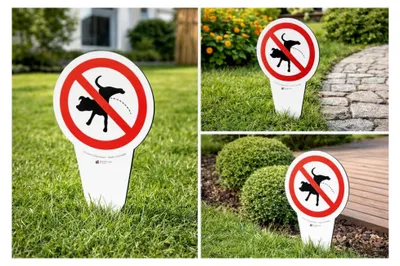 Produktbild von Anti-Pinkel-Schild für Hunde – „Hier kein Hundepinkeln“ – XXL Steckschild 280 x 160 mm – wetterfest und rostfrei – stabile 4 mm Alu-Verbundplatte für Garten, Zaun und Vorgarten