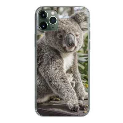 Produktbild von MuchoWow® Handyhülle Schutzhülle Hülle für iPhone 11 Pro Max Koala - Holz - Pflanzen - Kinder - Jungen - Mädchen Silikon Softcase Handy Hülle - Schutz
