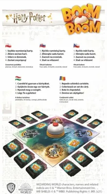 Instructional diagram and text for a Harry Potter themed board game.