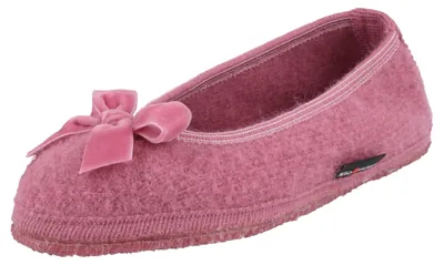 Produktbild von Haflinger Damen Hausschuh Slipper Ballerina mit Samt Schleife Fiocco 623322, Größe:39 EU, Farbe:Rosa