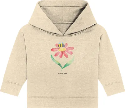 Produktbild von Mr. & Mrs. Panda Organic Baby Hoodie Hummel Blume 12. - 18. Monat - Natural Raw - Geschenk, Wespe, Hummeln, Kapuzenshirt, Natur, Biene, Lustige Sprüche, Kapuzensweatshirt
