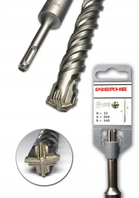 Immagine prodotto di WERHE Punta a croce per calcestruzzo 32x600 mm SDS Plus