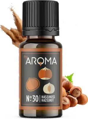 Produktbild von myAROMA Haselnuss Aromatropfen – 10ml, zuckerfrei, kalorienfrei, vegan, natürliches Lebensmittelaroma ohne künstliche Farbstoffe, ideal zum Backen, Essen und Trinken, Nr. 30