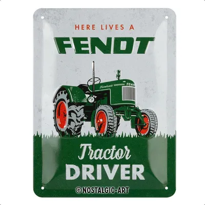 Image de Nostalgic-Art - Plaque en métal, 15 x 20 cm - Fendt – Tracteur