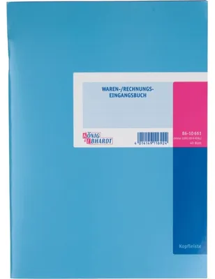 Produktbild von Waren-und Rechnungs-Eingangsbuch A4 mit Kopfleiste 40 Blatt hellblau
