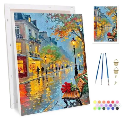Produktbild von Malen nach Zahlen Set mit Rahmen für Erwachsene, Leinwand 20x30cm, Landschaft