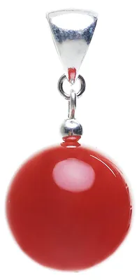 Produktbild von Anhänger aus Karneol & 925 Silber Edelstein Kugel braun-orange glatt Halsschmuck Damen