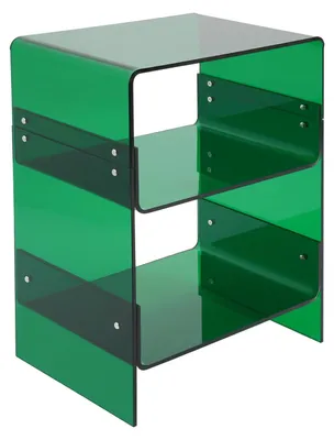 Zdjęcie produktu dla Akrylowy stolik pomocniczy – stolik pomocniczy/nocny z 3 półkami – prostokątny – 45×30×58 cm – 15 kg na półkę – zielony