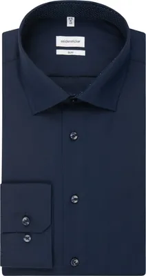 Produktbild von Seidensticker - Herren Hemd, Slim Schwarze Rose mit Kent Kragen (01.693690), Größe:38, Farbe:Marine (19)