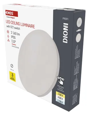 LED přisazené svítidlo DIONI kruhové, bílé, 18W, se změnou CCT