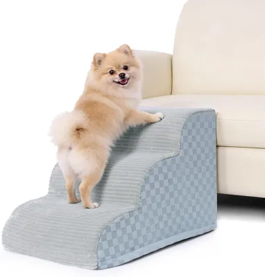 Productafbeelding van Hondentrap voor kleine honden - antislip - met afneembare wasbare hoes - voor bank en bed