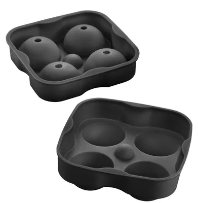 Zdjęcie produktu dla metaltex 253536001 metaltex Foremka do kostek lodu, silikonowa, na 4 kostki, czarna
