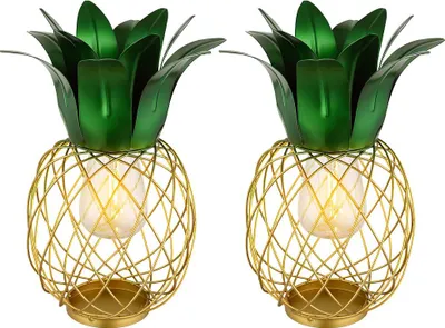 Produktbild von 2x LED Solarleuchte, Deko, Ananas, IP44, H 28 cm