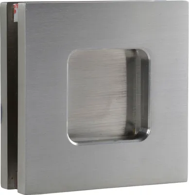 Produktbild von Schiebetürmuschelpaar 6405 für Glas, eckig, Glasstärke 8 - 10 mm, Edelstahl
