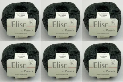 Image de 6x Elise by Permin – Fil de luxe coton-cachemire (25 g/115 m) (34 feuilles d'olivier)