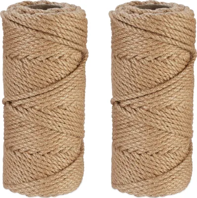 Produktbild von sznurek jutowy relaxdays 5 mm x 50 m zestaw 2 szt