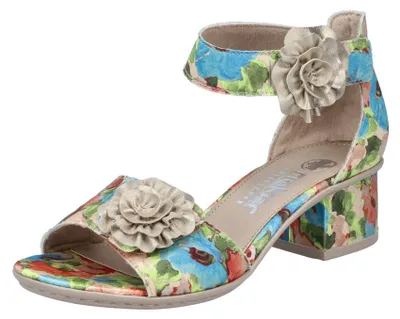 Produktbild von Rieker Damen Sandalette mit floralem Muster und Blütenapplikation 64958, Größe:42 EU, Farbe:Mehrfarbig