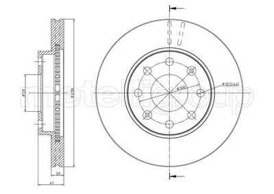 Produktbild von 2x METELLI Bremsscheibe 23-0790C vorne für CHEVROLET SPARK (M300)