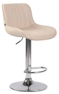 Produktbild von CLP Barhocker Lentini Kunstleder drehbar mit Höhenverstellung creme Gestell Farbe chrom