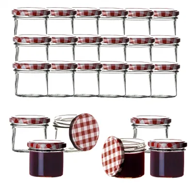 Produktbild von BigDean 24x Marmeladengläser 125ml - Einmachgläser klein, Gläser zum Verschenken, Schraubgläser -  Germany - Sturzgläser mit Deckel TO 66 -