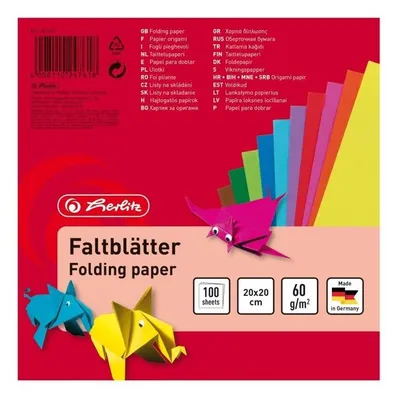 Image de Papier origami – jeu de 100 feuilles colorées, 20 x 20 cm, 60 g/m²