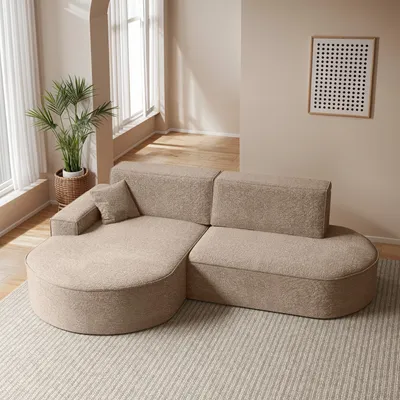 Produktbild von Kaiser Möbel Ecksofa Modena Pro mit Schlaffunktion und Bettkasten stoff Arena - DUNKELBEIGE LINKS