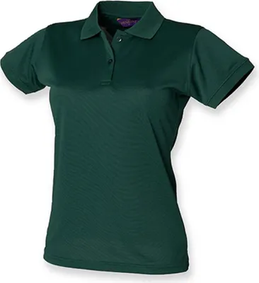 Produktbild von Henbury H476 | Damen Coolplus Wicking Polo Shirt / Mikro-Piqué - Farbe: Bottle - Größe: L