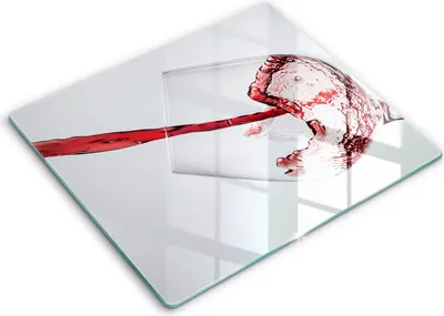 Zdjęcie produktu dla Deska kuchenna – 60 cm x 52 cm - Szklana deska do krojenia - Szkło hartowane – Antypoślizgowa - Czerwone Wino