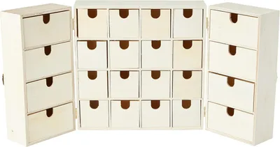 Obrázek produktu pro Adventní kalendář k dekoraci – trojpartiový – dřevěný – 55 x 6-5 x 28 cm