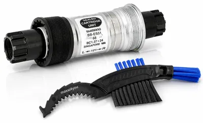 Produktbild von Shimano Fahrrad Innenlager BB-ES51-E Octalink 68mm / 121mm inkl. maxxi4you Fahrrad Kettenbürste