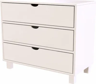 Image de Commode en bois Cube à 3 tiroirs - Blanc