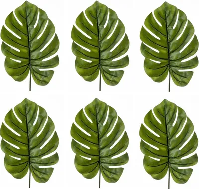Produktbild von 6er Set künstliche Blätter Palmblatt XL Monstera H 95cm grün Emerald Blattzweige