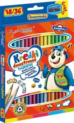 Immagine prodotto di Matite triangolari bifacciali 18/36 colori+ temperino BAMBINO