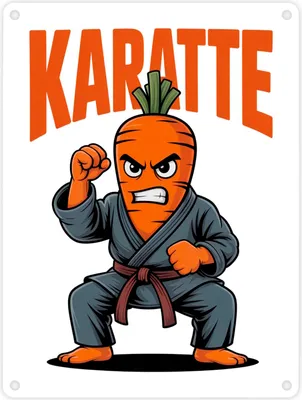 Produktbild von Karate Karotte - Karatte Metallschild in 15x20 cm