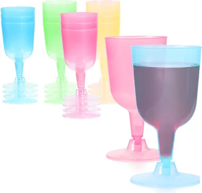 Produktbild von com-four® 16x Mehrweg Weinkelch - Weingläser aus Kunststoff für Party, Camping und unterwegs - wiederverwendbar und spülmaschinengeeignet [Auswahl variiert]