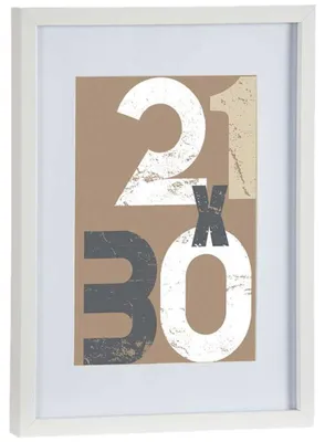 Produktbild von Fotorahmen aus Holz - weis - 30 x 40 cm - mit Passepartout