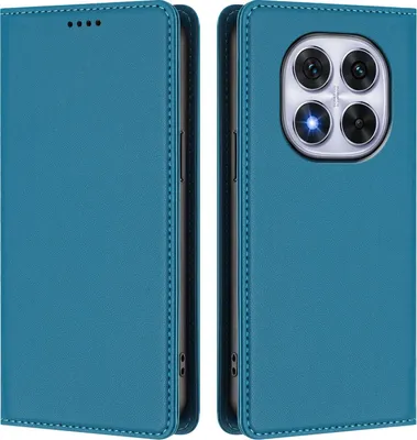 Produktbild von Handyhülle für Xiaomi Redmi Note 14 Pro 4G, Kunstleder Klapphülle Stoßfeste Magnetische Hülle mit Ständer Blau