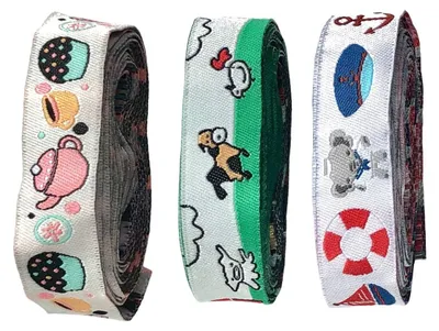 Produktbild von 3x Webband /m Gewebeband DIY Ripsband Borte Bordüre Kind Schnecke Reise Cupcake Boot 3