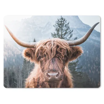 Produktbild von MuchoWow® Mauspad Mousepad Schottischer Highlander - Kuh - Berg 23x19 cm - Mousepads - Maus Mat - Pad - Mausunterlage - Schreibtischunterlage - Mauspad