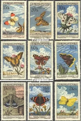 Produktbild von Briefmarken Tschechoslowakei 1961 Mi 1301-1309 (kompl.Ausg.) gestempelt Schmetterlinge
