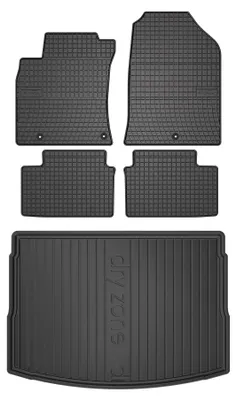 Produktbild von Gummimatten + Kofferraumwanne für Hyundai i30 III 2017- (Schrägheck, oberer Ladeboden) – Schwarz, passgenau – Wielganizator SolidPRO