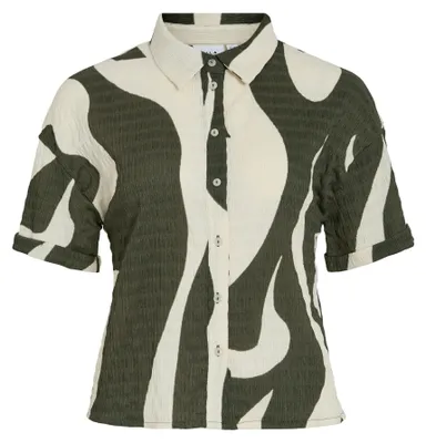 Produktbild von VILA Gemusterte Hemd Bluse mit Kragen und Knopfleiste Größe: M