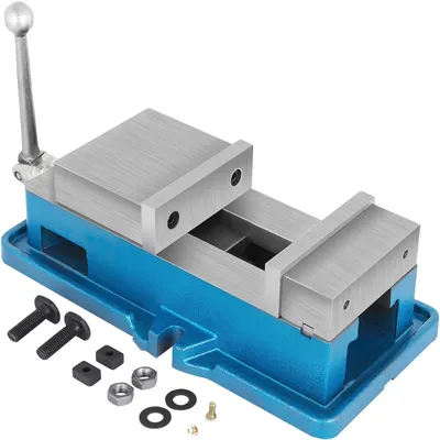 Produktbild von VEVOR 15,2 cm leistungsstarker präziser Schraubstock, 26,9 kg Schraubstockmaschine Präzisionsschraubstock Zubehörset, 4,4 cm Backen präziser Spannverschluss Tischschraubstock, 125 mm-a, Nodularguss-b