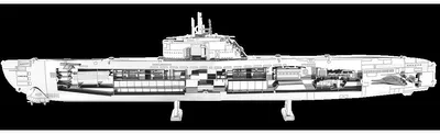 Produktbild von Metal Earth German U-boat Type XXI, U-Boot-Modell, Montagesatz, German U-boat Type XXI, Unisex, Metall, Herausfordernd