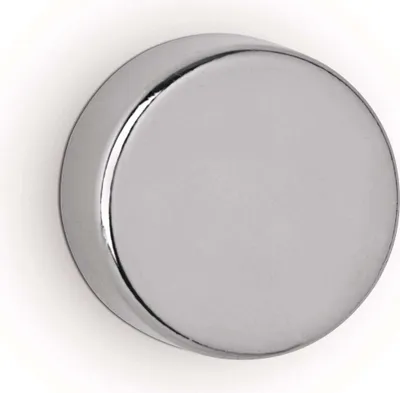 Produktbild von MAUL Magnet rund 4 Stück 12 kg Stahl Metall Neodym magnetisch Ø 2 x 1 cm silber
