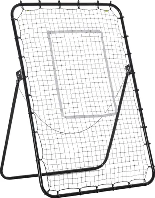 Obrázok produktu pre HOMCOM futbalová bránka, skladacia futbalová bránka, odrazová stena so 4 nastaviteľnými stupňami, kovový rám pre deti, dospelých 123 x 73 x 178,5 cm, čierna