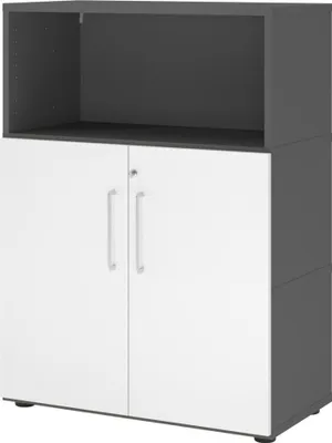 Produktbild von Hammerbacher Regal FlexWall Türen 3OH graphit/weiß