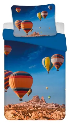 Freigestellte Produktansicht vom Bettwäsche Set mit Ballon 135 x 200 cm + 80 x 80 cm 100% Baumwolle